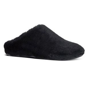 FitFlop Black Furry Slippers Size 10
